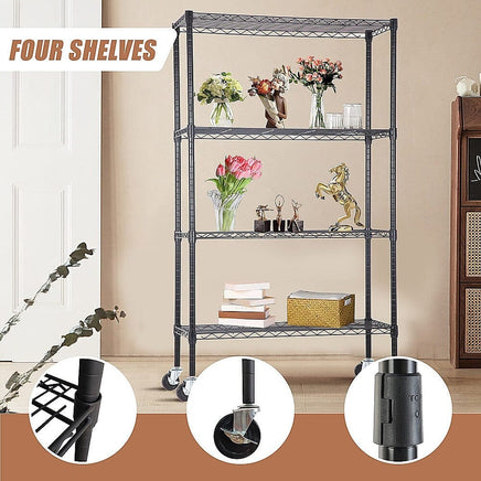 Modular Wire Storage Shelf 900 x 350 x 1800mm Steel Shelving Furniture Kings Warehouse