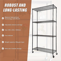 Modular Wire Storage Shelf 900 x 350 x 1800mm Steel Shelving Furniture Kings Warehouse