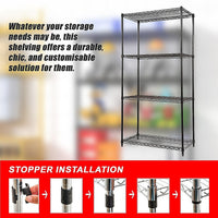 Modular Wire Storage Shelf 900 x 350 x 1800mm Steel Shelving Furniture Kings Warehouse