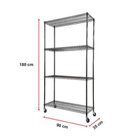 Modular Wire Storage Shelf 900 x 350 x 1800mm Steel Shelving Furniture Kings Warehouse