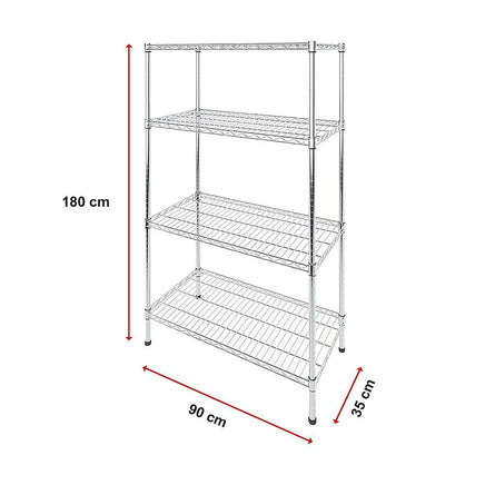 Modular Wire Storage Shelf 900 x 350 x 1800mm Steel Shelving Furniture Kings Warehouse