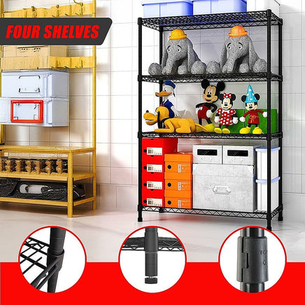 Modular Wire Storage Shelf 900 x 350 x 1800mm Steel Shelving Furniture Kings Warehouse