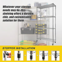 Modular Wire Storage Shelf 900 x 350 x 1800mm Steel Shelving Furniture Kings Warehouse