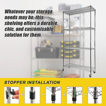 Modular Wire Storage Shelf 900 x 350 x 1800mm Steel Shelving Furniture Kings Warehouse