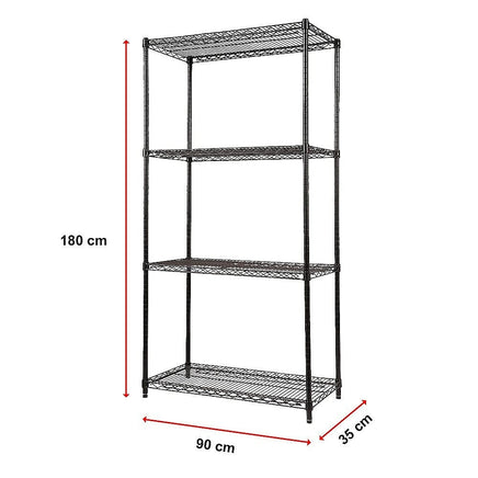 Modular Wire Storage Shelf 900 x 350 x 1800mm Steel Shelving Furniture Kings Warehouse
