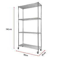 Modular Wire Storage Shelf 900 x 350 x 1800mm Steel Shelving Furniture Kings Warehouse