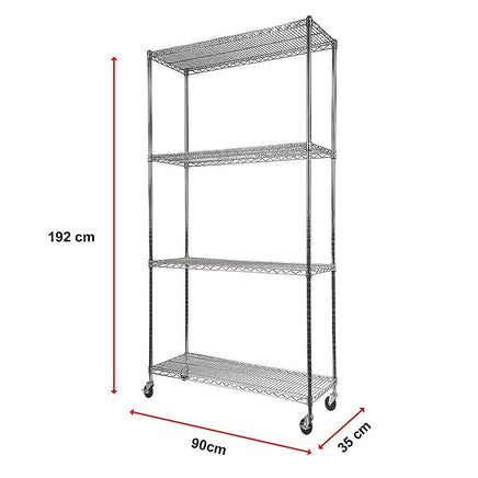 Modular Wire Storage Shelf 900 x 350 x 1800mm Steel Shelving Furniture Kings Warehouse