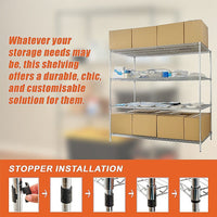 Modular Wire Storage Shelf 900 x 350 x 1800mm Steel Shelving Furniture Kings Warehouse