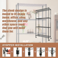 Modular Wire Storage Shelf 900 x 350 x 1800mm Steel Shelving Furniture Kings Warehouse