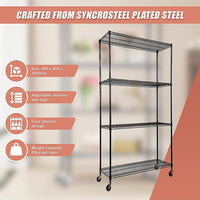 Modular Wire Storage Shelf 900 x 450 x 1800mm Steel Shelving Furniture Kings Warehouse