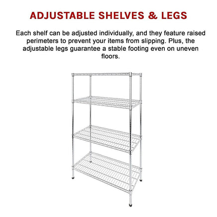 Modular Wire Storage Shelf 900 x 450 x 1800mm Steel Shelving Furniture Kings Warehouse