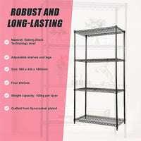 Modular Wire Storage Shelf 900 x 450 x 1800mm Steel Shelving Furniture Kings Warehouse