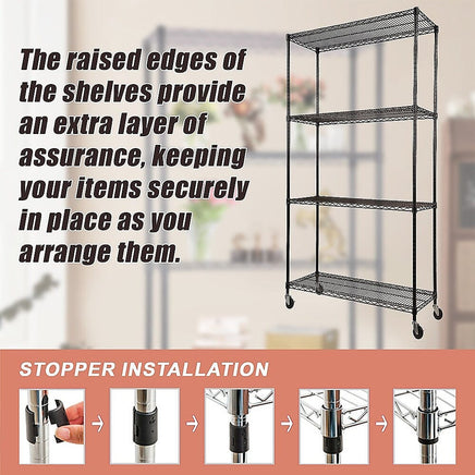 Modular Wire Storage Shelf 900 x 450 x 1800mm Steel Shelving Furniture Kings Warehouse