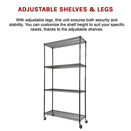 Modular Wire Storage Shelf 900 x 450 x 1800mm Steel Shelving Furniture Kings Warehouse
