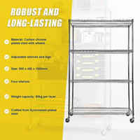 Modular Wire Storage Shelf 900 x 450 x 1800mm Steel Shelving Furniture Kings Warehouse