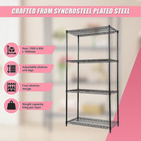 Modular Wire Storage Shelf 900 x 450 x 1800mm Steel Shelving Furniture Kings Warehouse