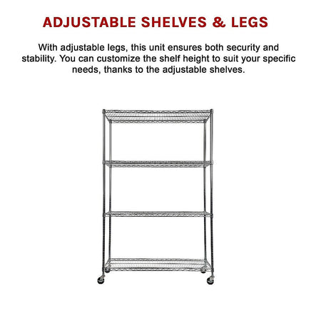 Modular Wire Storage Shelf 900 x 450 x 1800mm Steel Shelving Furniture Kings Warehouse