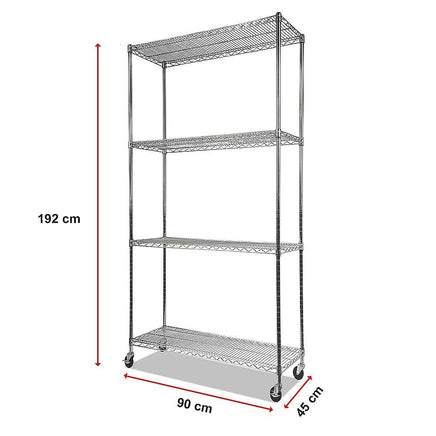 Modular Wire Storage Shelf 900 x 450 x 1800mm Steel Shelving Furniture Kings Warehouse