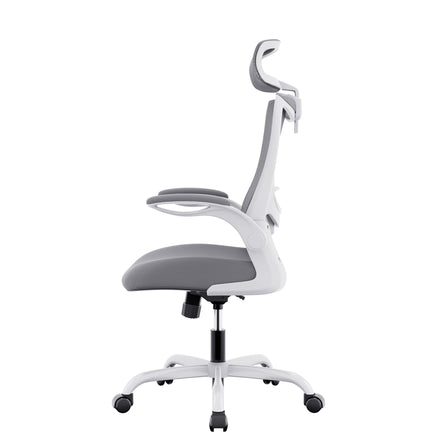 MONA Ergonomic High Back Flipped Armrest Task Chair In Grey Kings Warehouse