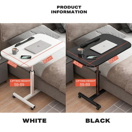 Movable lifting computer table bedside portable table(White) Furniture Kings Warehouse