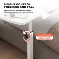 Movable lifting computer table bedside portable table(White) Furniture Kings Warehouse