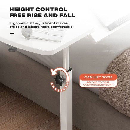 Movable lifting computer table bedside portable table(White) Furniture Kings Warehouse