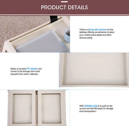 Multifunction Laptop Bed Desk with foldable legs for Home Office (White) Supplier Exclusive Kings Warehouse