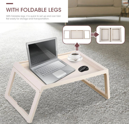 Multifunction Laptop Bed Desk with foldable legs for Home Office (White) Supplier Exclusive Kings Warehouse