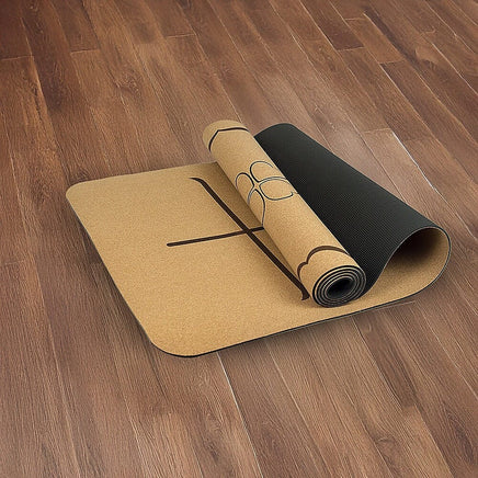 Natural Cork TPE Yoga Mat Sports Eco Friendly Exercise Fitness Gym Pilates Sports & Fitness Kings Warehouse