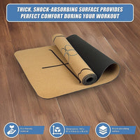 Natural Cork TPE Yoga Mat Sports Eco Friendly Exercise Fitness Gym Pilates Sports & Fitness Kings Warehouse