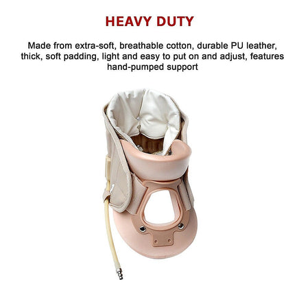 Neck Traction Air Decompression Support Brace Cervical Collar Hand Pump Health & Beauty Kings Warehouse