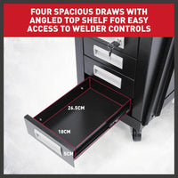 New 4-Drawer Welding Trolley Cart Welder Cabinet MIG TIG ARC Plasma Cutter Bench Home & Garden Kings Warehouse