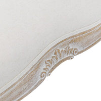 Oak Wood Linen Fabric Beige White Washed Finish Bench Chair Furniture Kings Warehouse