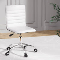 Office Chair Conference Chairs PU Leather Low Back White Furniture Kings Warehouse