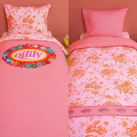 Oilily Prom Flowers Pink Cotton Quilt Cover Set Single Home & Garden Kings Warehouse