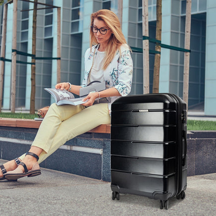 Olympus Artemis 20in Hard Shell Suitcase ABS+PC Jet Black Kings Warehouse