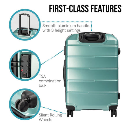 Olympus Artemis 24in Hard Shell Suitcase ABS+PC Electric Teal Kings Warehouse