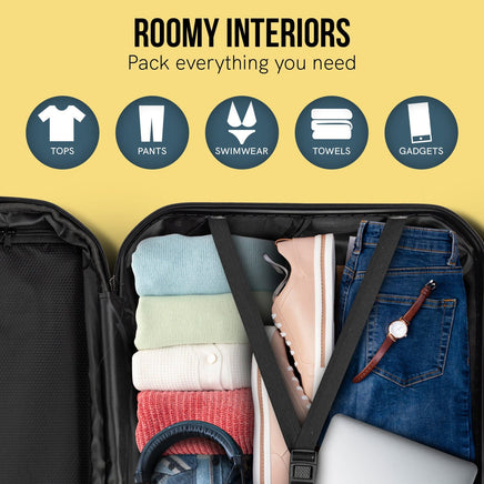 Olympus Artemis 24in Hard Shell Suitcase ABS+PC Jet Black Kings Warehouse