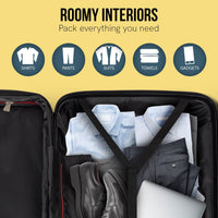 Olympus Astra 24in Lightweight Hard Shell Suitcase - Obsidian Black Kings Warehouse