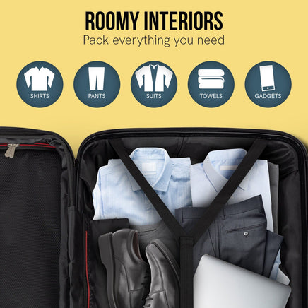 Olympus Astra 24in Lightweight Hard Shell Suitcase - Obsidian Black Kings Warehouse