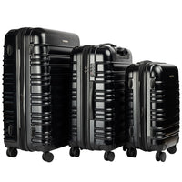 Olympus Noctis 3PC Luggage Set Hard Shell ABS+PC - Stygian Black Kings Warehouse