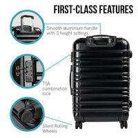Olympus Noctis Suitcase 20in Hard Shell ABS+PC - Stygian Black Kings Warehouse