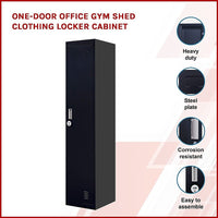 One-Door Office Gym Shed Clothing Locker Cabinet Furniture Kings Warehouse