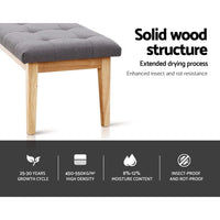 Ottoman Bench 120cm Foot Stool Linen Grey Furniture Kings Warehouse