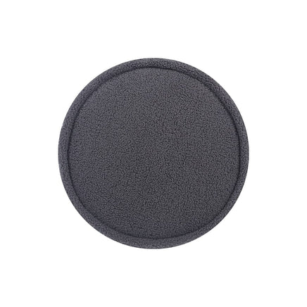 Ottoman Foot Stool Round Teddy Fabric Charcoal Furniture Kings Warehouse