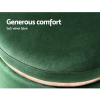 Ottoman Foot Stool Round Velvet Green Furniture Kings Warehouse