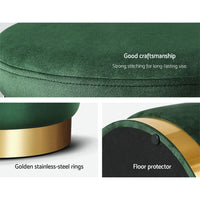 Ottoman Foot Stool Round Velvet Green Furniture Kings Warehouse