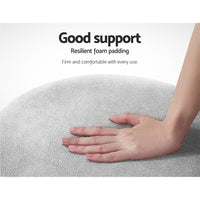 Ottoman Foot Stool Round Velvet Grey Furniture Kings Warehouse