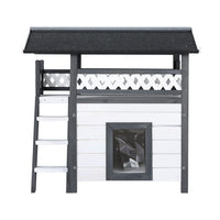 Outdoor Cat House Shelter 77cm x 50cm x 73cm Rabbit Hutch Wooden Condo Small Outdoor Cat House Pet Care Kings Warehouse