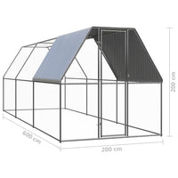 Outdoor Chicken Cage 2x2x2 m Galvanised Steel Kings Warehouse